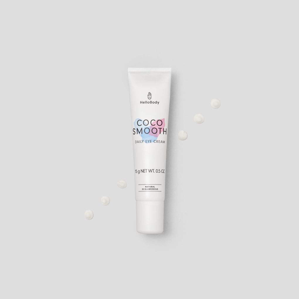 HelloBody Coco Smooth Eye Cream 15ml - Eye Cream for a Smooth Eye Area - Nourishing Dark Circles Cream with Shea Butter - Anti-Wrinkle Eye Care - Coconut
