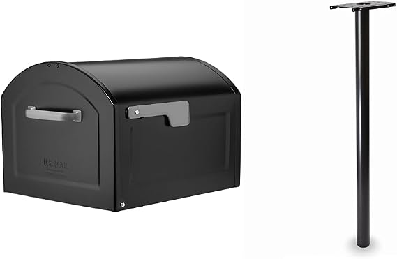 Architectural Mailboxes Centennial XL Postmount Mailbox and Pacifica Mailbox Post, Black