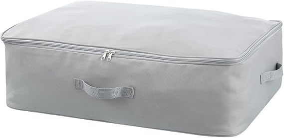 Comforter Clothes Storage Bag, 26.8 x 18 x 7.8 inches, 600D Oxford Fabric for Blanket, Quilt, Pillow, Bedding, Clothes, Sweater, Bedding, Foldable Zipper Container Tote, 2 Carrying Handles, Gray