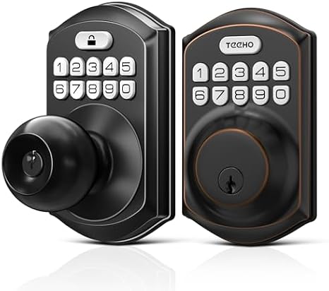 TEEHO Keyless Entry Door Lock - Keypad Door Lock with Handle
