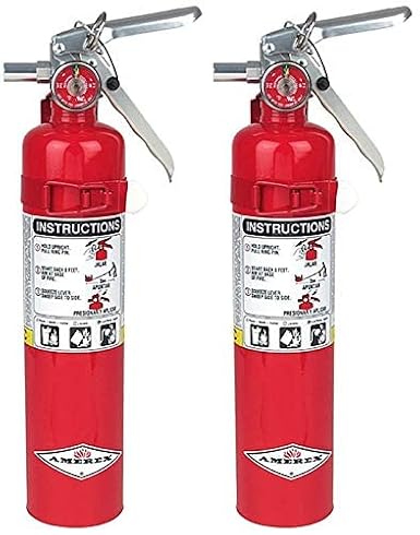 Amerex B417, 2.5 lb. ABC Dry Chemical Class A B C Fire Extinguisher with Wall Bracket, 2 Pack