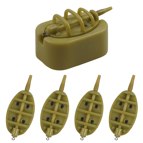Carp Fishing Method Feeders Set 4 Inline Method Feeders with 1 Quick Release