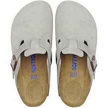 SOFTYOHO Clogs for Women Men, Mules with Arch Support and Adjustable Buckle, Suede Leather Cork Footbed Potato Shoes