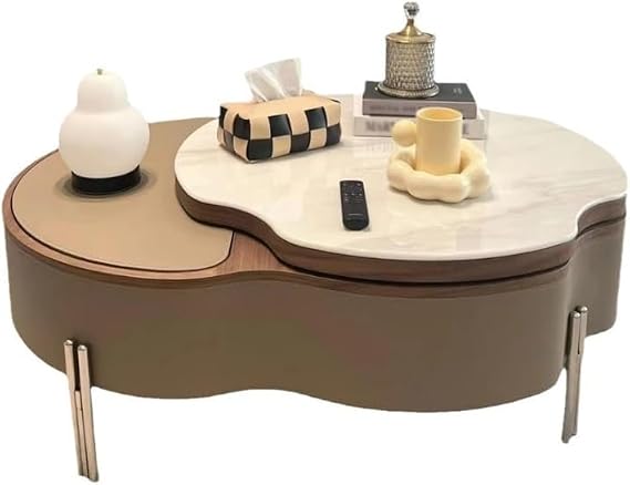 Sofa Side Table Creative Lift-Top Coffee Table for Small Living Rooms, Adjustable Height, Space-Saving Design, Home Furniture End Table