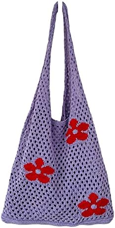 Crochet Tote Bag Fairycore Hobo Bag for Women Fairy Grunge Aesthetic Tote Bag Fairy Grunge Accessories