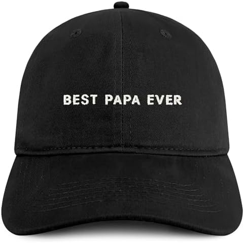 Trendy Apparel Shop Best Papa Ever One Line Embroidered Soft Crown 100% Brushed Cotton Cap