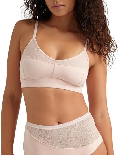 saalt Lace Bralette for Women Light Support Scoop Front Coverage Adjustable Fit - Made with Soft European Lace
