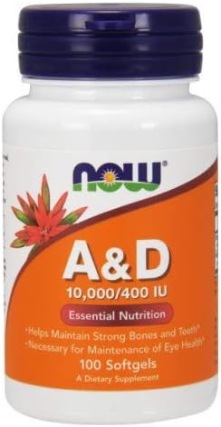 Now Foods Vitamin A & D, 10000/400, 100 Sgels