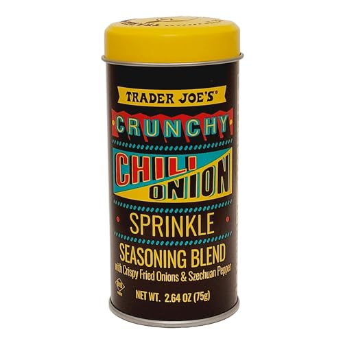 TJs Trader Joes Crunchy Chili Onion Sprinkle Seasoning Blend with Crispy Fried Onions & Szechuan Pepper 2.64 Oz Pack of 1