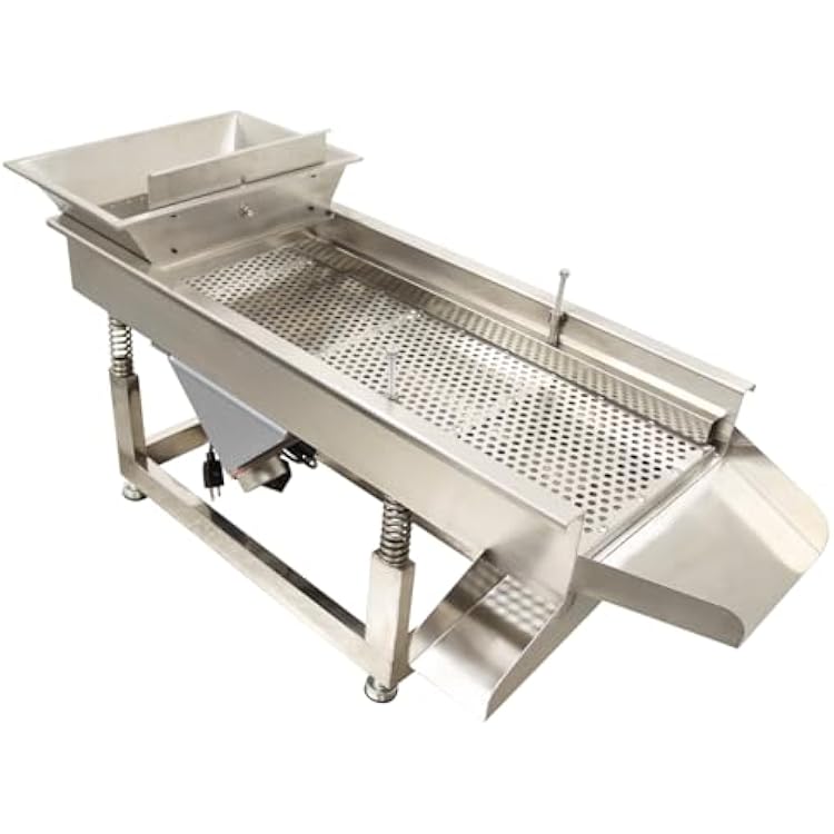 Electric Linear Shaker Vibrating Sifter Straight Vibrating Sieve Shaker 3mm Screen Stainless Steel 110VTwo 100W Motor 44LBS Capacity TB608 Series