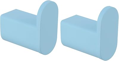 RANDOM Clear Sky Blue Towel Hooks for Bathrooms Round Shower Hooks Stainless Steel Wall Mount Coat Hook.96026-8CKB