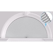 Myshade Arch Window Shades Half Circle Blackout Cellular Shades Cordless No Drill Blinds for Windows Half Moon Honeycomb Fabric No Tools Room Darkening Shades Easy Install (1PCS White 72" W X 36" H)