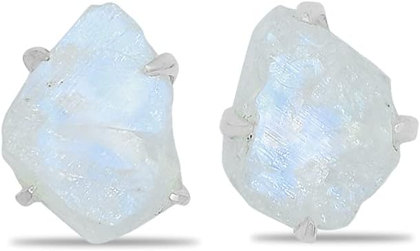 Starborn Rough Rainbow Moonstone Post Style Earrings