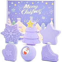 Christmas Bath Bombs - 6 Pack Handmade Bath Bombs Set - Natural Organic Shower Bombs Bubble Bath - Christmas Gifts for Boys and Girls - Stocking Stuffers Christmas Box for Kids Women Girlfriend