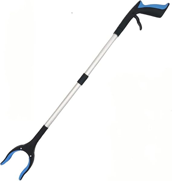 Litter Picker, Pick-Up Tool Long Arm Mechanical Grabber Reacher Grab & Grip Rubbish Pick Up Hand Tool,Foldable Lightweight Extender Gripper Tool Long Handy Assist Tool (Blue 1)
