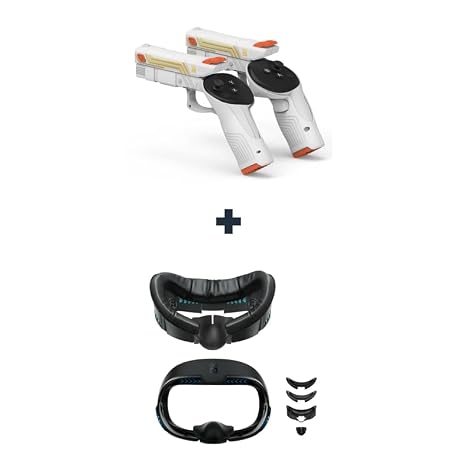 Face Cover Pad Facial Interface Compatible with Meta/Oculus Quest 3 Accessories&VR G-un Stock Attachment Compatible with Meta/Oculus Quest 3 Accessories