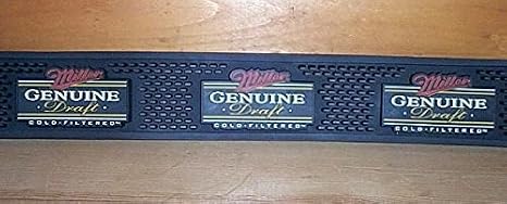 Miller Genuine Draft Rail Bar Mat Runner Drip Mat New