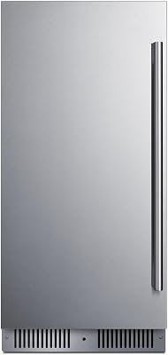 Summit 15 Refrigerator, 1.8 cu.ft. Capacity, Built-in Refrigerator Undercounter, Shallow 18 Depth, Stainless Steel- SDHR1534LHD Left Handed Door Swing