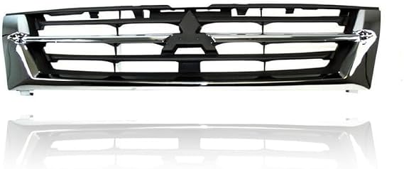 Grille - Compatible/Replacement for '01-01 Mitsubishi Montero Limited - Chrome Frame, Black Insert, Emblem Provision - MR387982