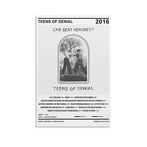 Car Seat Headrest Posters Teens of Denial Inspiring Music Song Album Cover Poster Canvas Poster Wall Decorative Art Painting Living Room Bedroom Decoration Gift Unframe-style12x18inch30x45cm
