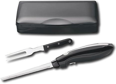 Hamilton Beach Electric Knife, with Stainless Steel Blade, and Ergonomically Designed Handle for Easy Grip, with a Sturdy Neat Case, Bonus Free Carving Fork Included
