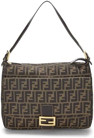 Pre-Loved Brown Zucca Canvas Shoulder Bag Large, Brown