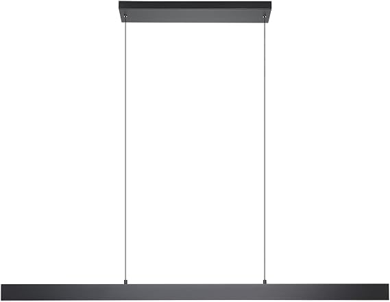 EGLO Climene Integrated LED Pendant - Black Finish - White Diffuser - 72" L