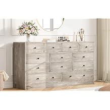 Patikuin Dresser for Bedroom,12 Drawer Dressers & Chests of Drawers, Wood Storage Drawer Dresser with Power Outlet, 61 Inch