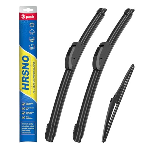 HRSNO 1515 Windshield Wipers With 13 Rear Wiper Blade Sets Automotive Replacement for 2007-2017 Jeep Wrangler Wiper Blades For My Car Pack of 3
