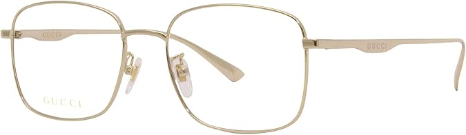Gucci GG 0869OA 002 Gold Metal Rectangle Eyeglasses 54mm