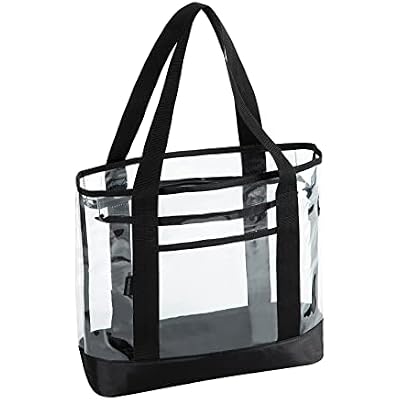 BORMELUN Clear Totes Bag Women - Large Work Transparent Shoulder Handbag Black