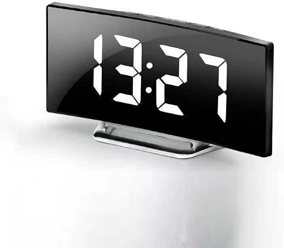 Valkyrie Alarmlı LED Dereceli Curved Dijital Masa Saati