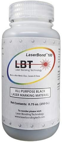 LaserBond 100 Black Laser Marking Ink 250g, Compatible with CO2 Fiber Diode and YAG Laser Engravers, Permanent Marks on Metal Glass Stone and Ceramic