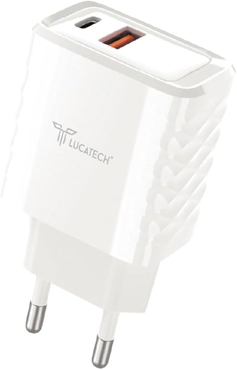 40W PD + QC Ultra Hızlı Şarj Adaptörü, Çift Çıkışlı, Beyaz