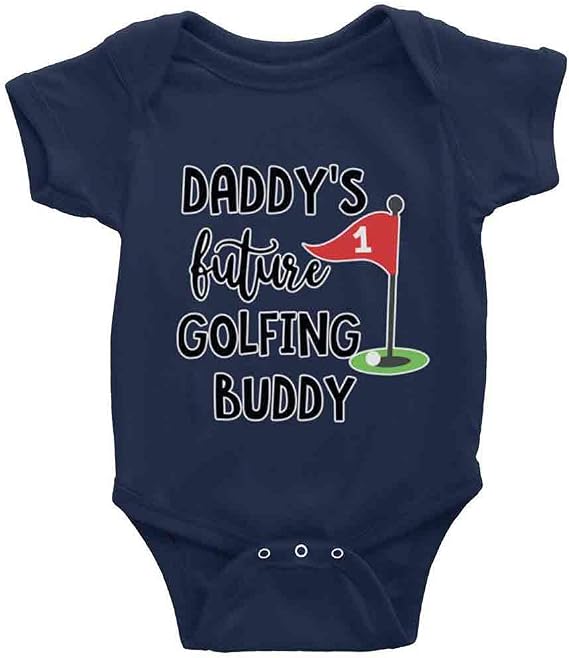 Daddy's Future Golfing Buddy Cute Baby Bodysuit Short Sleeve Rompers Jumpsuit Unisex