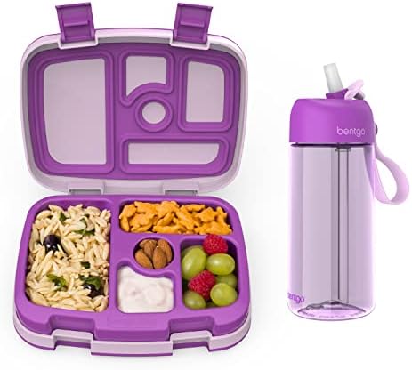 Bentgo Kids Lunch Box Water Bottle - New & Improved 2023 (Purple)