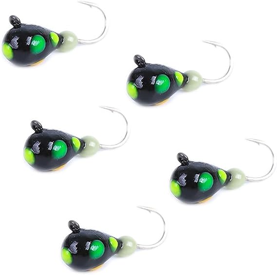 Pack of 5 Tungsten Jigs 4MM ice Fishing Jigs Winter Ice Fishing Lures Jigs Head Hooks Ice Fishing Hooks L5