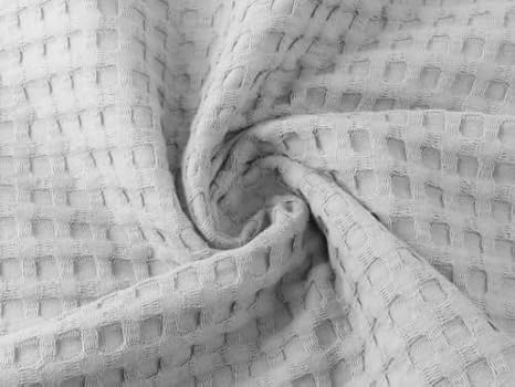 Minerva Big Cotton Waffle Fabric Light Grey - per Yard