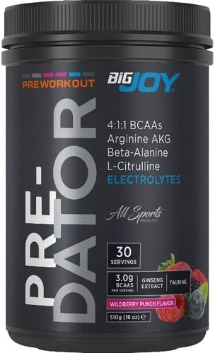 Bigjoy Pre-Workout Predator - Forest Fruits Flavored 1 Pack (1 X 510 G)