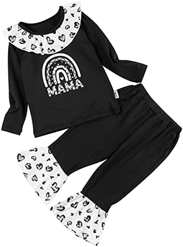 SYNPOS Toddler Girl Newborn Infant Clothes Set, Baby Girl Gifts Set Long Sleeve Sweatshirts Tops Pants Outfits