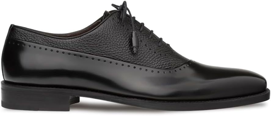 Mezlan Postdam Fashion Balmoral Oxford Mens Cordovan Calfskin & Deerskin Dress Shoe with Comfort Insole & Leather Sole Handmade in Spain