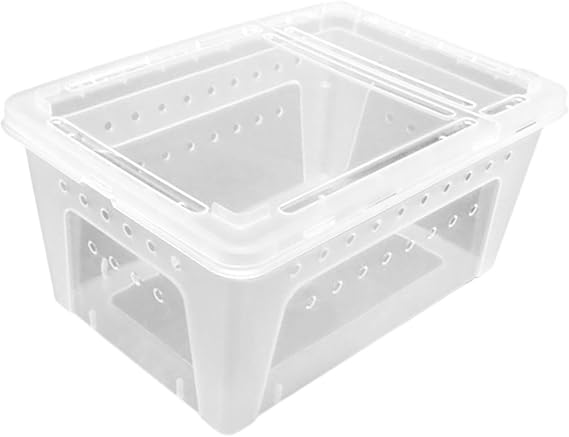 Reptile Terrarium Enclosure, Tortoise Terrarium, Stackable Container for Frogs, Lizards, Amphibians, Crayfish, Tarantulas, Clear