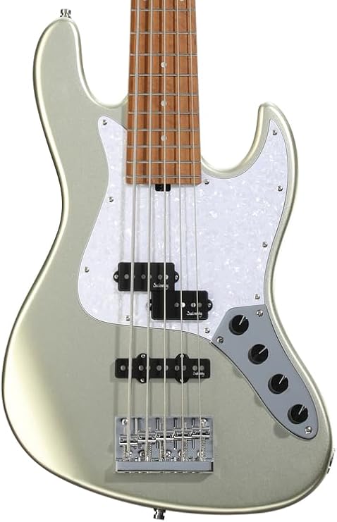 Sadowsky MetroExpress Hybrid P/J 5-string Bass Guitar - Solid Champagne Metallic, Roasted Maple Fingerboard