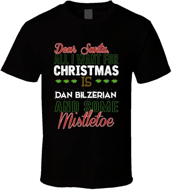 PartyHardTees Dear Santa All I Need is Dan Bilzerian and Mistletoe Christmas T Shirt 2XL Black