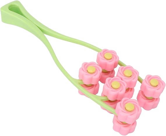 Flower Type Massage Roller, face Massage Roller Plastic Material Letter Shaped face Massager (Pink)
