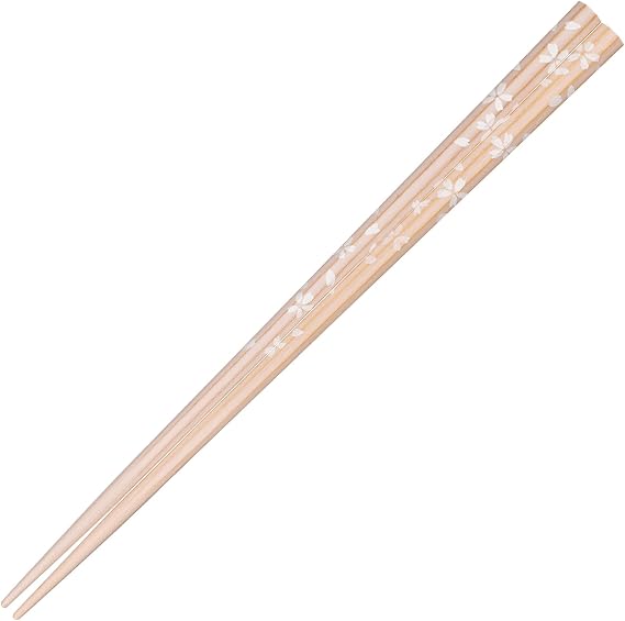 Sunlife H-06355 Chopsticks, Dishwasher Safe, Adult, Long, 8.86 inches 22.5 cm, Octagonal, Floral Pattern, Natural Wood, Pink, Made in Japan