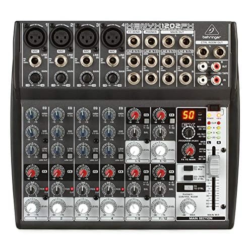 Behringer XENYX 1202FX Premium 12-Input 2-Bus Mixer with XENYX Mic Preamps, British EQ and Multi-FX Processor