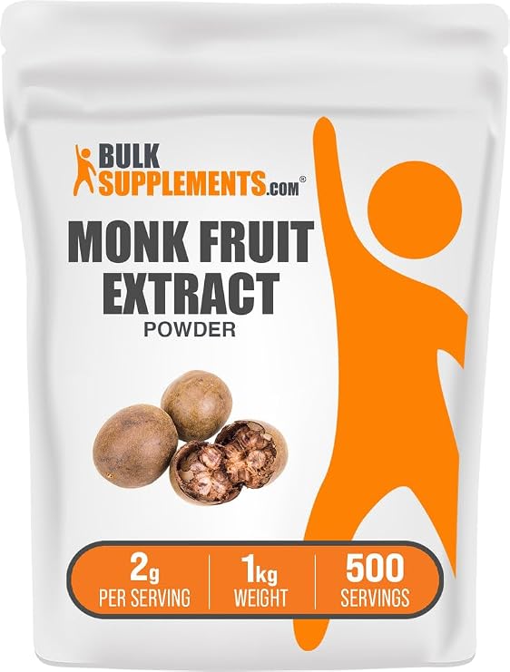 Monk Fruit Extract Powder - Luo Han Guo Extract, Monk Fruit Without Erythritol - 500 Servings, Gluten Free, 2g per Serving, 1kg (2.2 lbs) (Pack of 1)