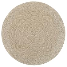 Karma, 14-Inch Beaded Placemat, Elegant Charger Plate for Dining Table, Boho Round Beaded Plate Charger, Cream
