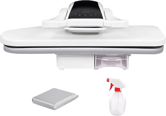 Steam Press for Clothes, Intelligence Steam Press with Spray Bottle 5 Fabric Mode Auto Heat Press Machine for Iron Nylon Silk Wool Cotton and Linen (White)